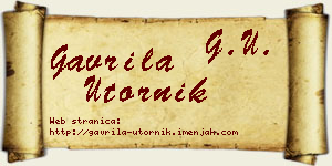 Gavrila Utornik vizit kartica